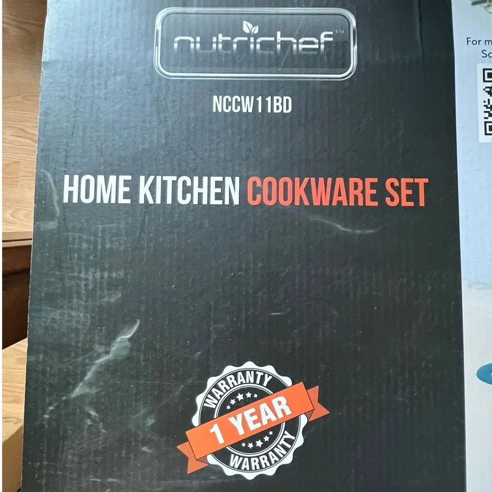 NutriChef 11pc Cookware Set Blue Diamond Ceramic Nonstick NCCW11BD Brand New